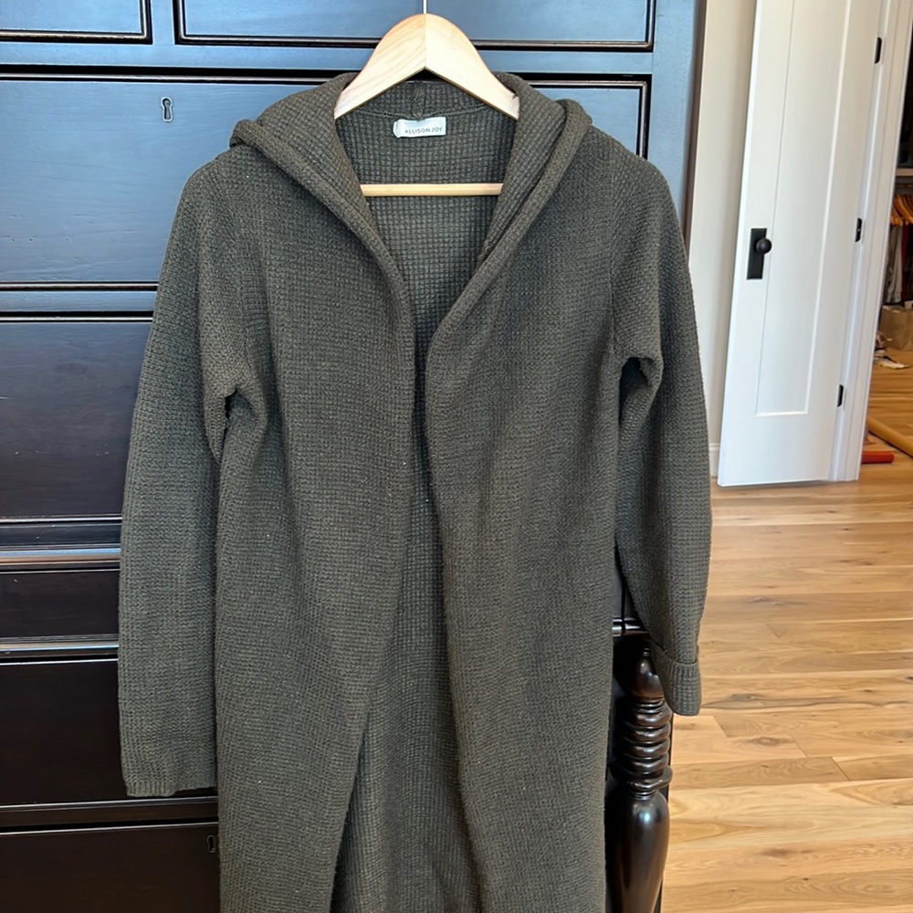 Allison Joy Olive Cardigan with Hood